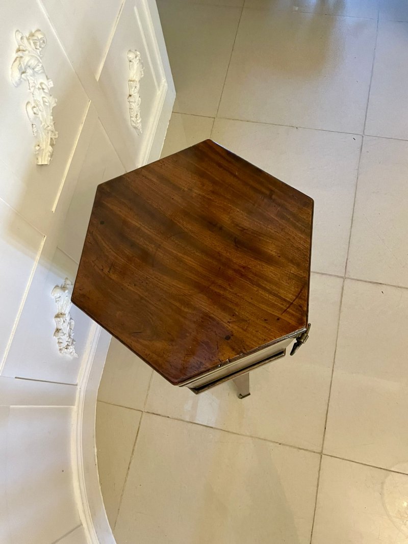 Antique George III Mahogany Wine Cooler/Lamp Table on Stand